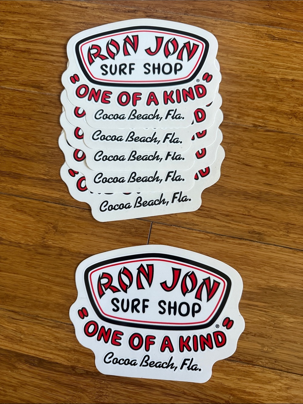 Ron Jon Surf Shop White Sticker, Cocoa Beach Florida